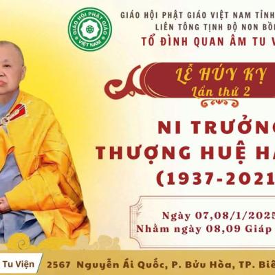 Thông Báo: Thỉnh, Mời Tham Dự Lễ Húy Kỵ Lần Thứ 2 Cố Ni Trưởng Thích Nữ Thượng Huệ Hạ Giác Tại Tổ Đình Quan Âm Tu Viện